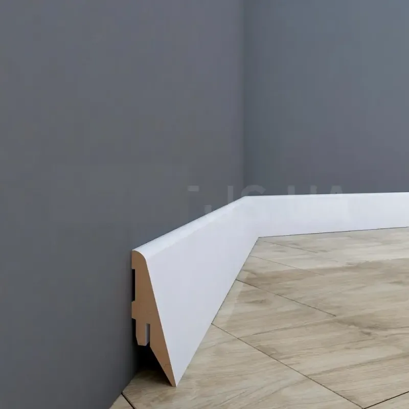 Плінтус Супер профіль Білий 2800х52х19 Низький підлоговий плінтус Білий плінтус мдф Маленькі плінтуса