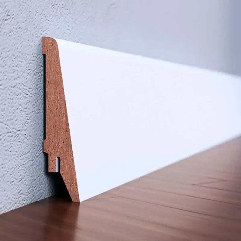 Плінтус МДФ, висота 80 мм, покриття по підлозі 21 мм, довжина 2,80 Білий