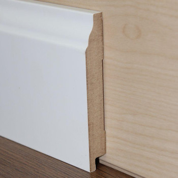 Плінтус Супер профіль ПП1695 Білий 2800х95х16 мм Плінтус для підлоги широкий Плінтус білий мдф