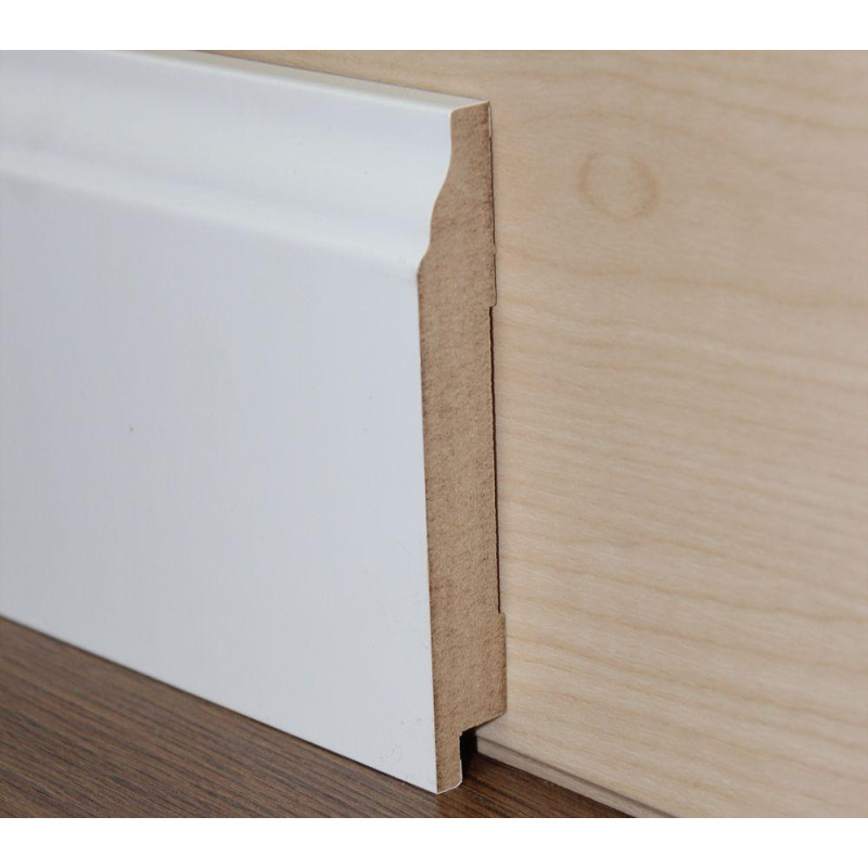 Плінтус Супер профіль ПП1695 Білий 2800х95х16 мм Плінтус для підлоги широкий Плінтус білий мдф