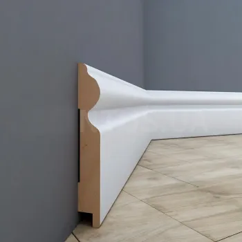 Плінтус Супер профіль ПП16110 Білий 2800х110х16 мм Високий білий плінтус Декоративний плінтус на підлогу