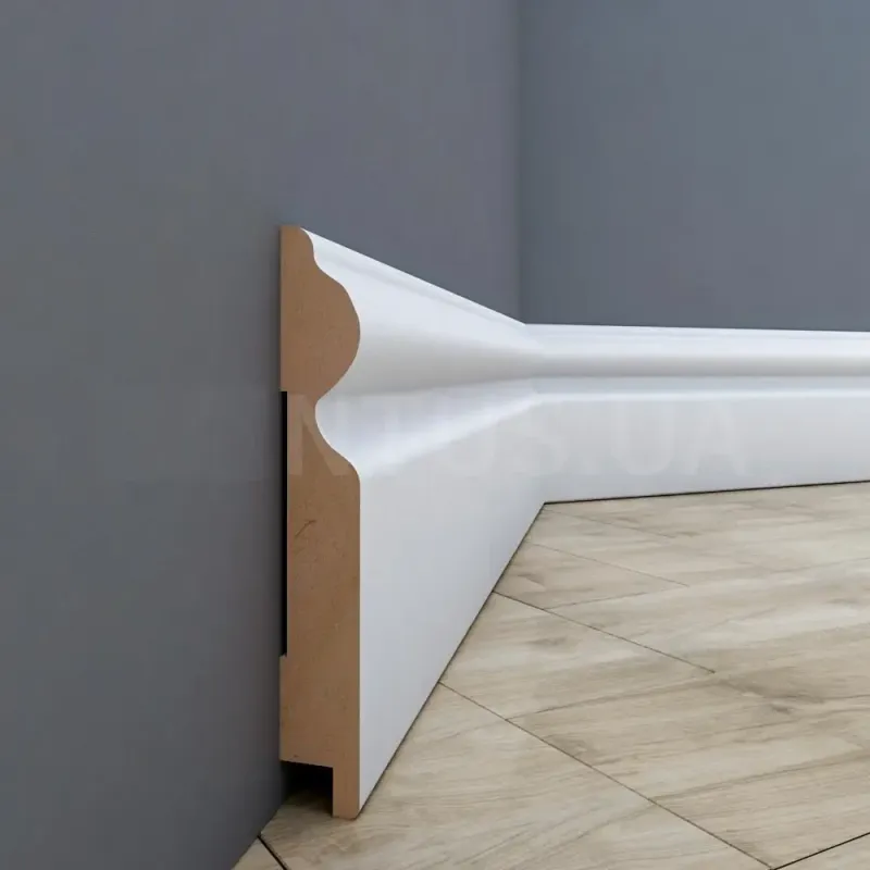 Плінтус Супер профіль ПП16110 Білий 2800х110х16 мм Високий білий плінтус Декоративний плінтус на підлогу