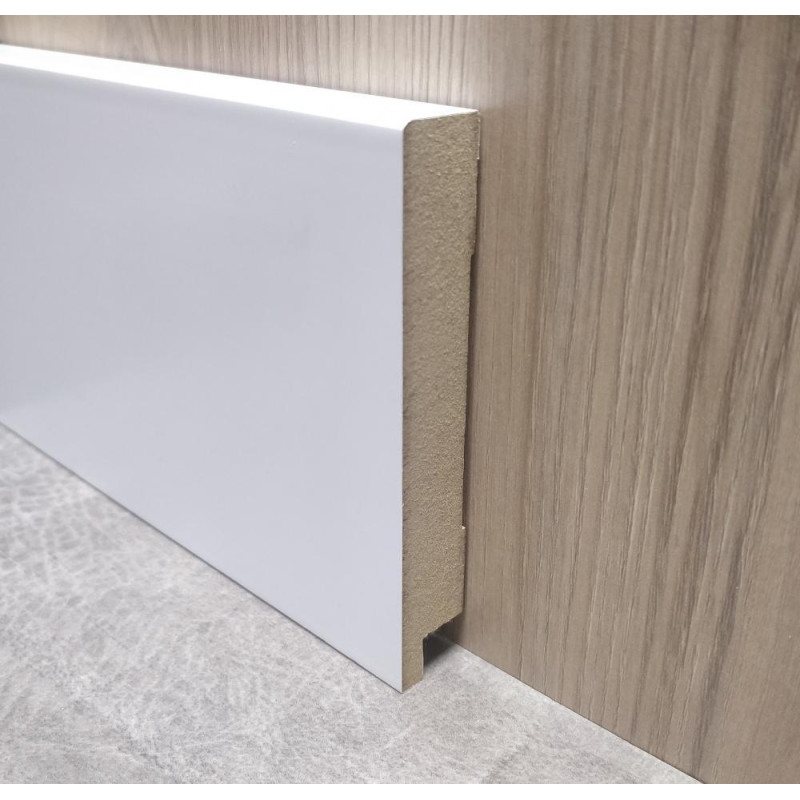 Плінтус Супер профіль ПП1699 Білий 2800х99х16 мм Високий плінтус Білий плінтус для підлоги МДФ плінтус
