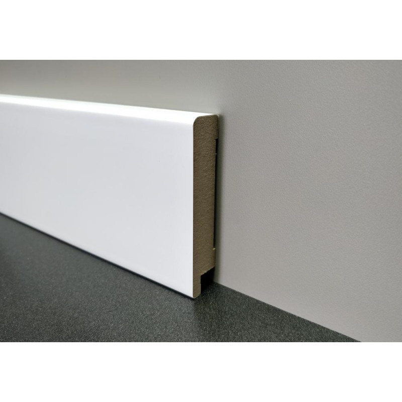 Плінтус Супер профіль ПП1680 Білий 2800х79х16 мм Плінтус для підлоги з мдф Мінімалістичний плінтус