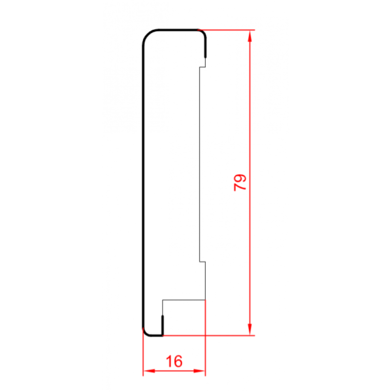 Плінтус Супер профіль ПП1680 Білий 2800х79х16 мм Плінтус для підлоги з мдф Мінімалістичний плінтус
