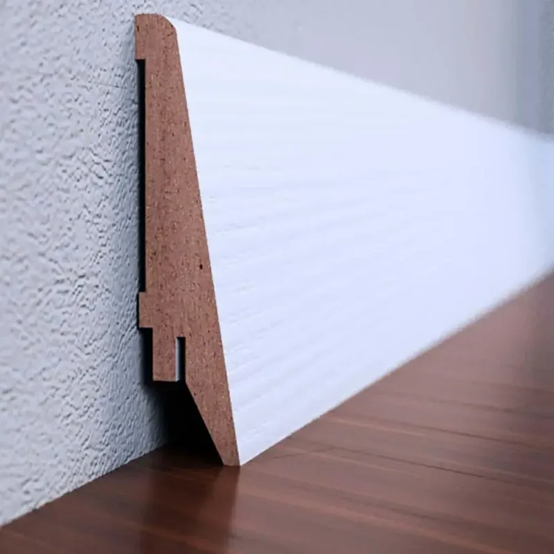 Плінтус МДФ, висота 80 мм, покриття по підлозі 21 мм, довжина 2,80м Бланко