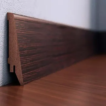 Плінтус МДФ, висота 80 мм, покриття по підлозі 21 мм,довжина 2,8м Венге