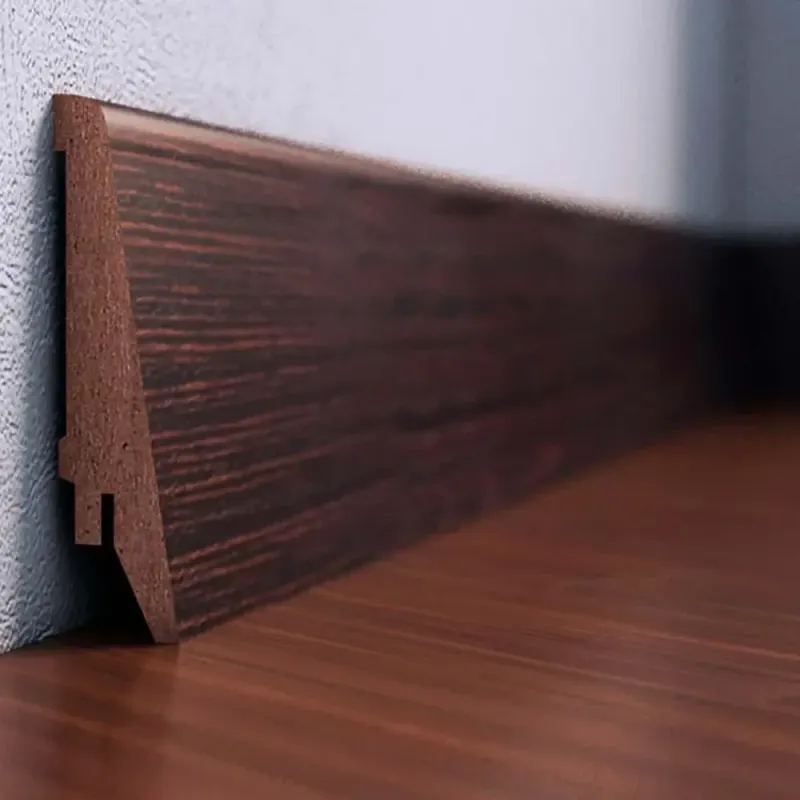 Плінтус МДФ, висота 80 мм, покриття по підлозі 21 мм,довжина 2,8м Венге