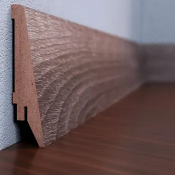 Плінтус МДФ, висота 80 мм, покриття по підлозі 21 мм,довжина 2,8м Дуб сонома