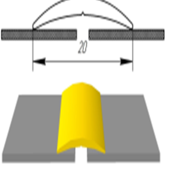 Алюмінієвий поріг шириною 20 мм  (АП-001)