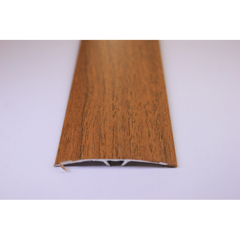 Алюмінієвий підлоговий поріг з прихованим кріпленням, Горіх лісовий шириною 60 мм (АП-014)