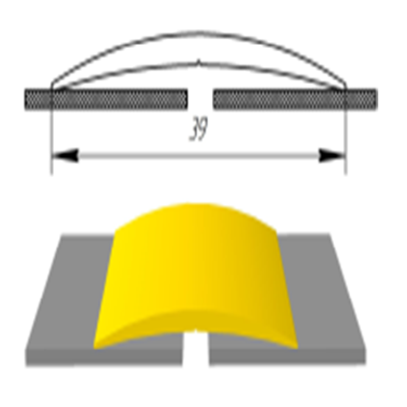Алюмінієвий підлоговий поріг шириною 39 мм, АП-011 (золото, срібло)