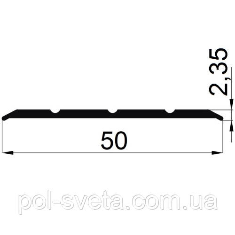 Підлоговий поріг алюмінієвий  шириною 50х2.35 мм, золото