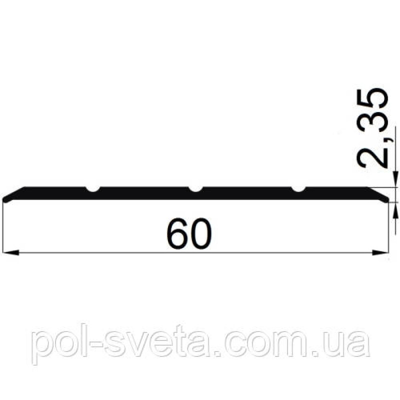Підлоговий поріг алюмінієвий гладкий 60х2.5 мм, золото