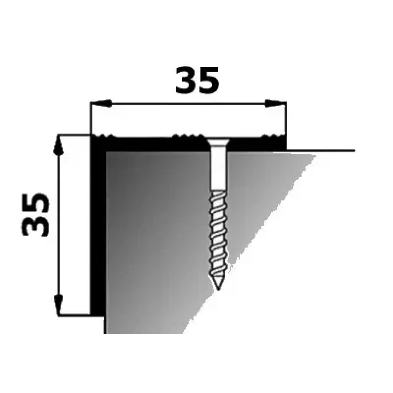 Кутовий алюмінієвий поріжок 35*35 мм довжина 900мм