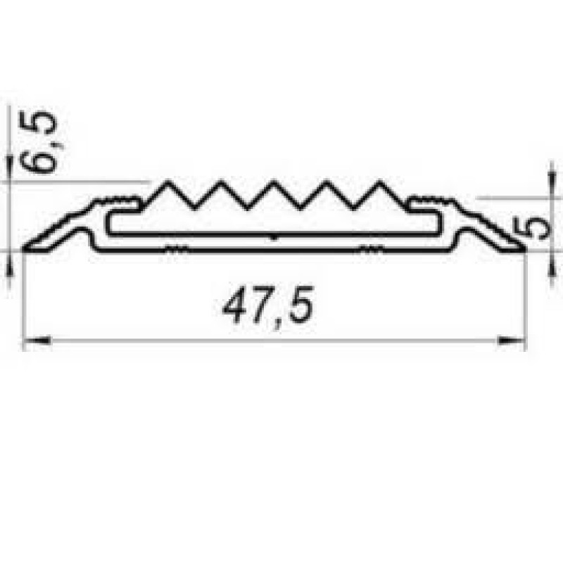 Алюмінієвий поріг з гумовою вставкою УЛ-150