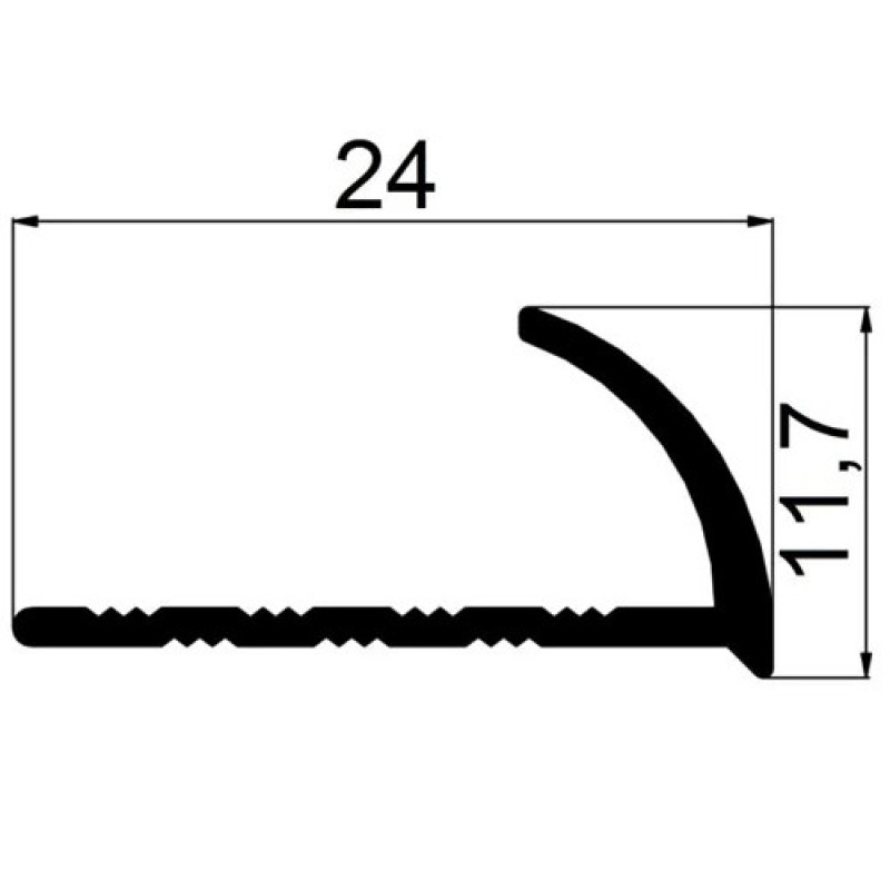 Зовнішній куточок алюмінієвий для плитки товщиною 8 мм довжина 2,7 м Срібло (ПЛ-201)