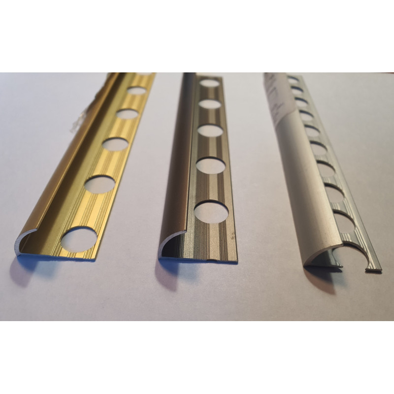 Зовнішній куточок алюмінієвий для плитки товщиною 8 мм довжина 2,7 м Срібло (ПЛ-201)