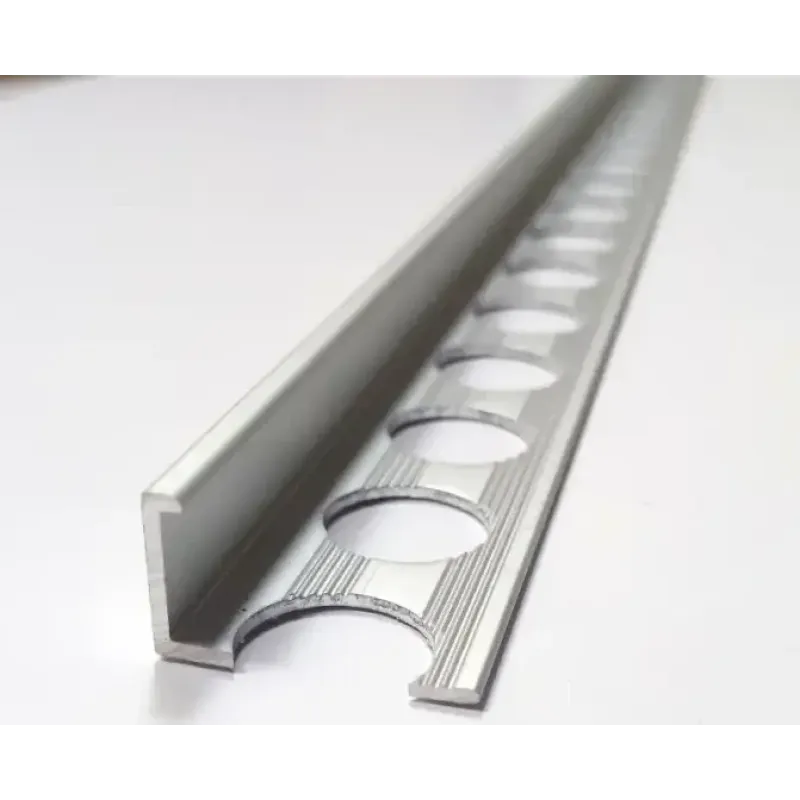 Торцевий алюмінієвий профіль для плитки товщиною 8 мм, довжина 2,7 м, Срібло