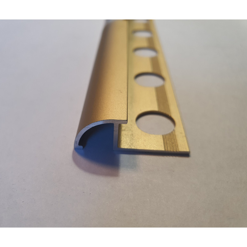 Алюмінієвий профіль для плитки 8мм, довжина 2.7 м, Золото (ПЛ-212)