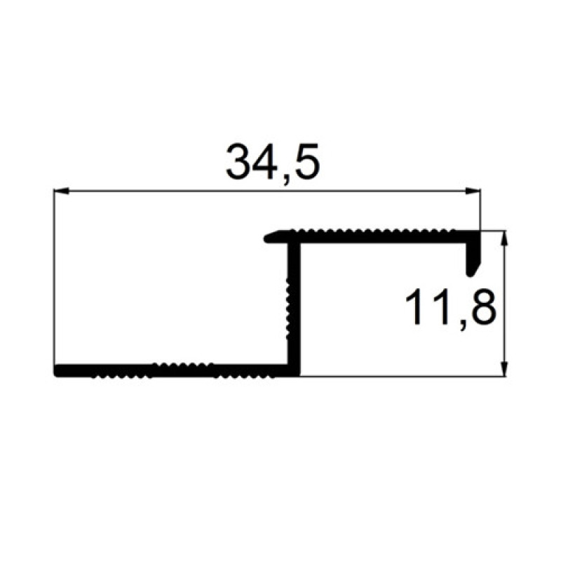 Алюмінієвий профіль для плитки, Срібло (ПЛ-210)