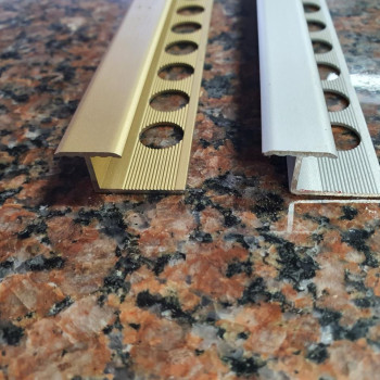 Алюмінієвий профіль, для плітки 8 мм, довжина 2,5 м, Золото-срібло