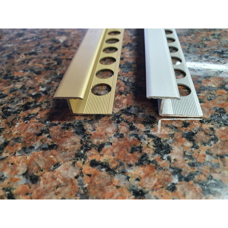 Алюмінієвий профіль, для плітки 8 мм, довжина 2,5 м, Золото-срібло