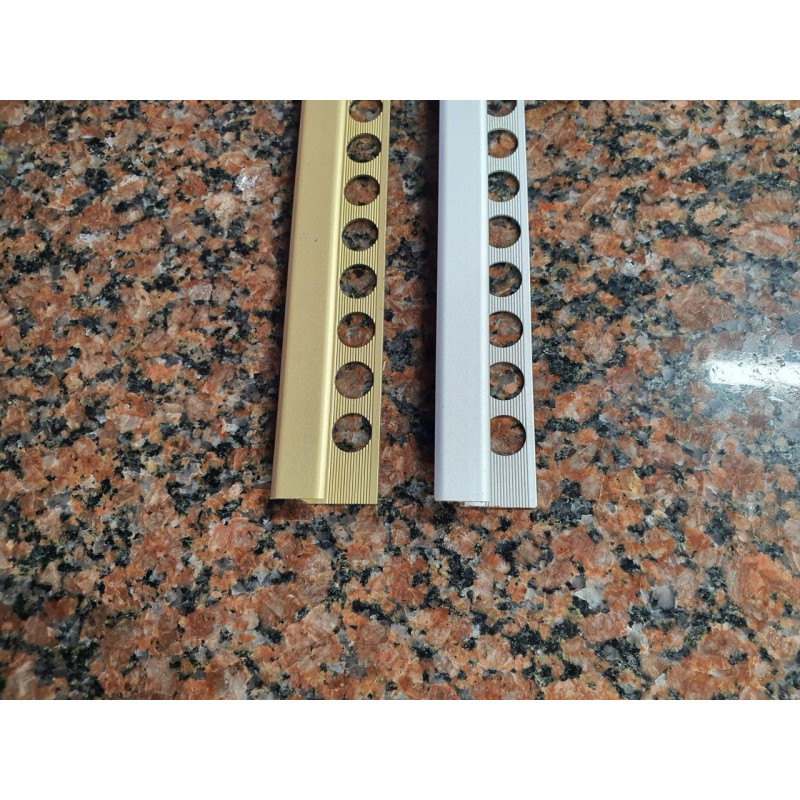 Алюмінієвий профіль, для плітки 8 мм, довжина 2,5 м, Золото-срібло