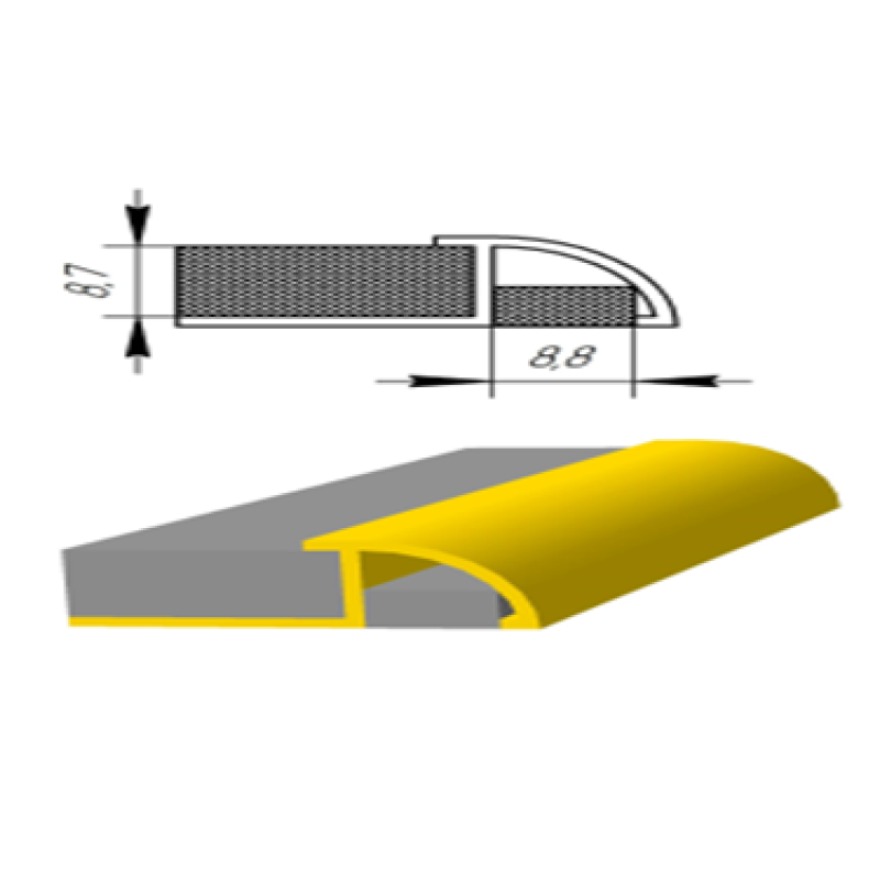 Алюмінієвий профіль для плитки 8мм ПЛ-212 Срібло