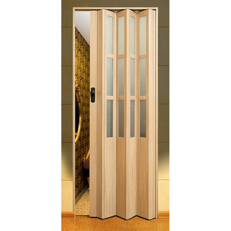 Двері міжкімнатні Symfonia складна (гармошка) зі склом ПВХ Vinci Decor  Мускатний горіх