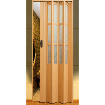 Двері міжкімнатні Symfonia складна (гармошка) зі склом ПВХ Vinci Decor  Бук