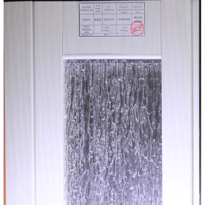 Двері міжкімнатні Symfonia складна (гармошка) зі склом ПВХ Vinci Decor  Арктичний білий