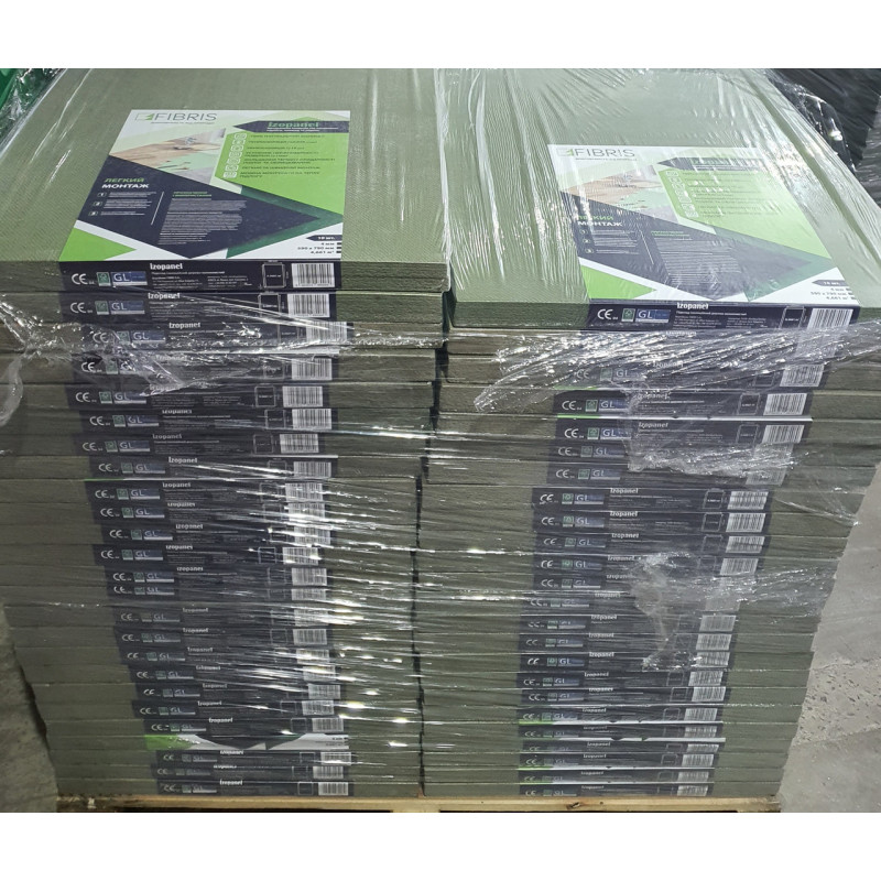 Підкладка під ламінат Fibris Izopanel Тихий хід 4 мм Натуральна підкладка під паркет Звукоізоляційна підкладка