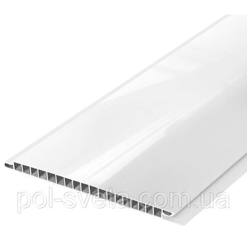 Панель пластикова Decomax А-04 Білий лак 6000х250х8 мм Пластик для обшивки стелі Стельова панель