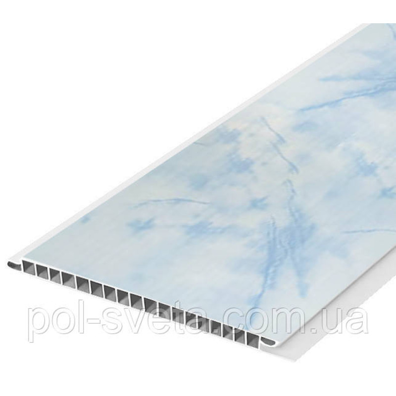 Панель пластикова Decomax ON-02 Онікс блакитний 6000х250х8 мм Декоративна панель для стелі Пластик для стін