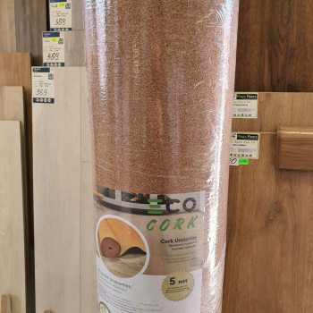 Коркова підкладка Eco Cork 5 мм 1м х 10 м Екологічна підкладка для підлоги Коркова підкладка під ламінат