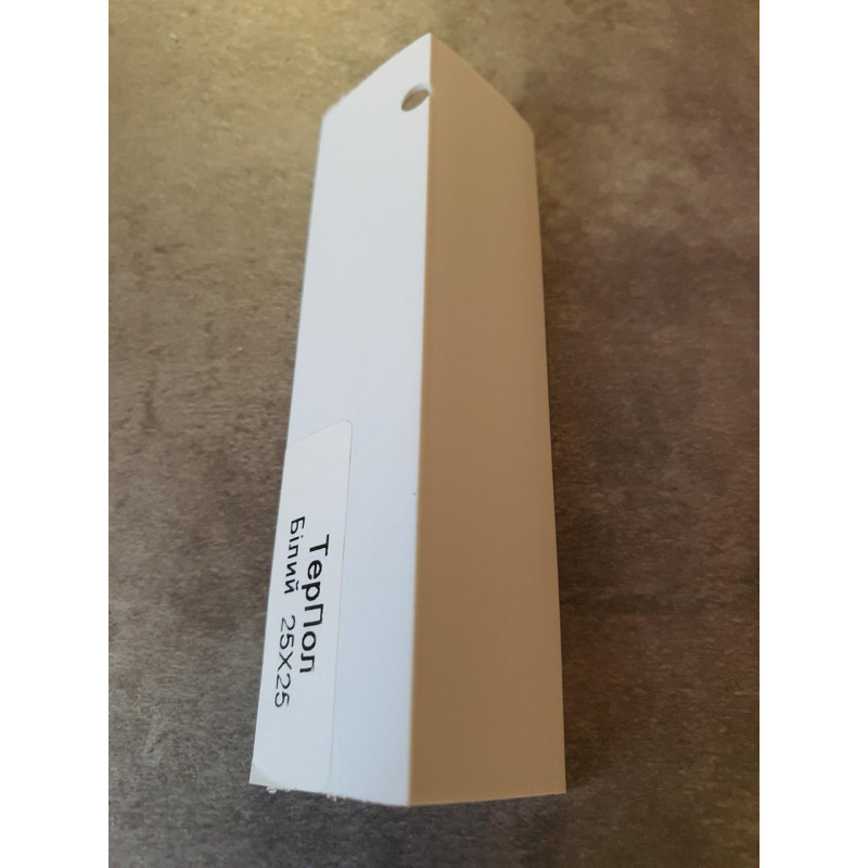 Білий декоративний куточок 25х25 ТерПол