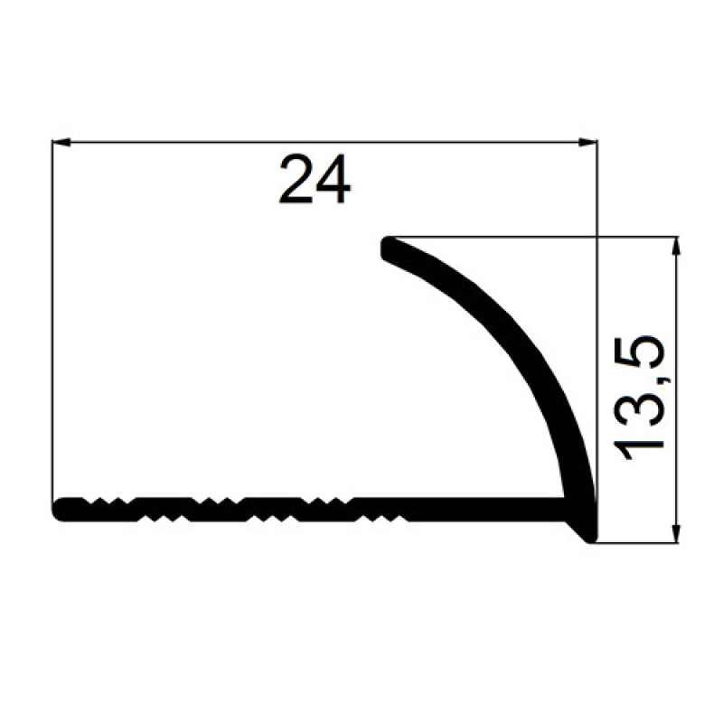 Обробний алюмінієвий куточок напівкруглий для плитки товщиною 10 мм, довжина 2,7 м Золото (ПЛ-202)