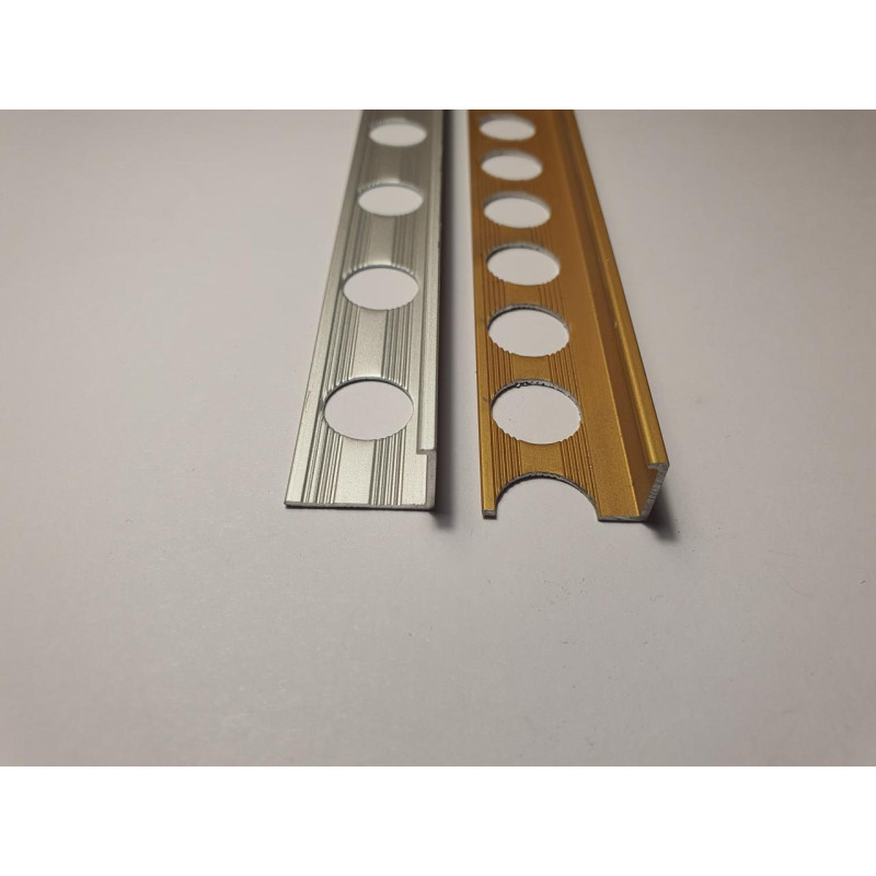 Алюмінієвий профіль для плитки товщина 8 мм, довжина 2,7 м, Золото