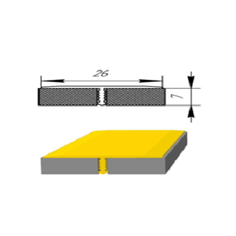 Алюмінієвий Т-подібний профіль 26мм для плитки ПЛ-208 срібло