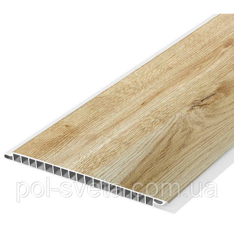 Панель пластикова Decomax Дуб пілсен 2700х250х6 мм Оздоблювальний пластик для стін Панелі із пластику для стін