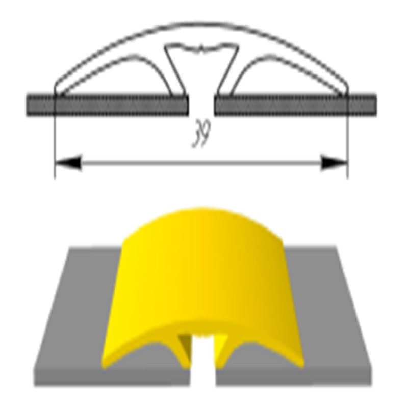 Алюмінієвий поріг з прихованим кріпленням 40 мм, Дуб Глазго (АП-013)
