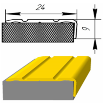 Кутовий алюмінієвий поріжок 24*10мм, Дуб Глазго