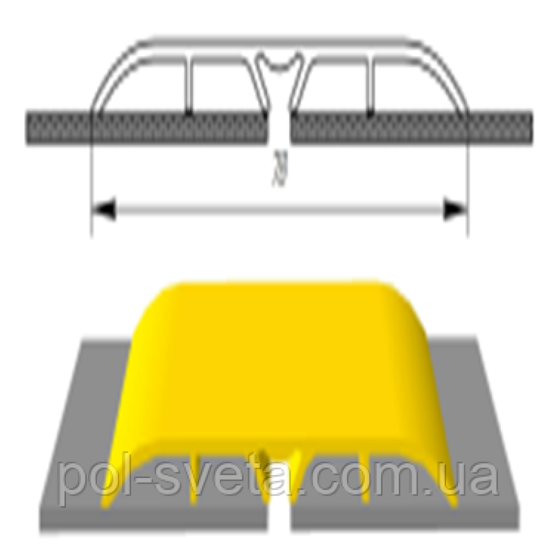 Широкий підлоговий алюмінієвий поріг із прихованим кріпленням завширшки 80 мм, (АП-017) 1800