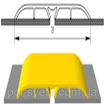 Широкий підлоговий алюмінієвий поріг із прихованим кріпленням завширшки 80 мм, (АП-017) 2700