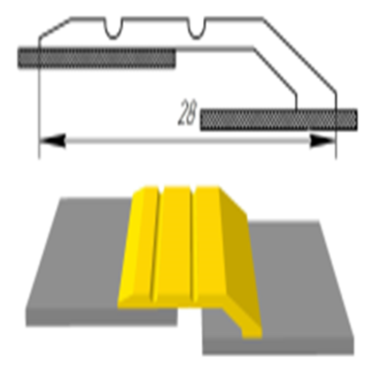 Алюмінієвий поріг АП-007 (довжина 900, 1800, 2700 мм)