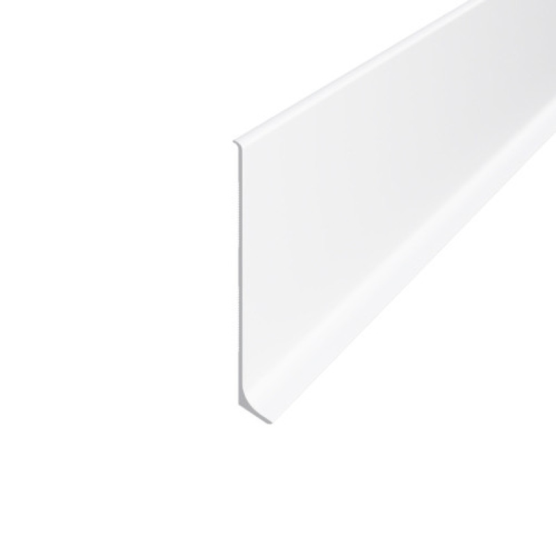 Плінтус алюмінієвий накладений 60 мм білий (RAL-9016) матовий 2.5 м