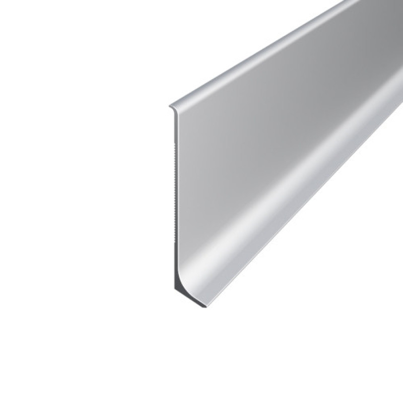 Плінтус алюмінієвий накладний  60 мм (срібло) 2,5 м