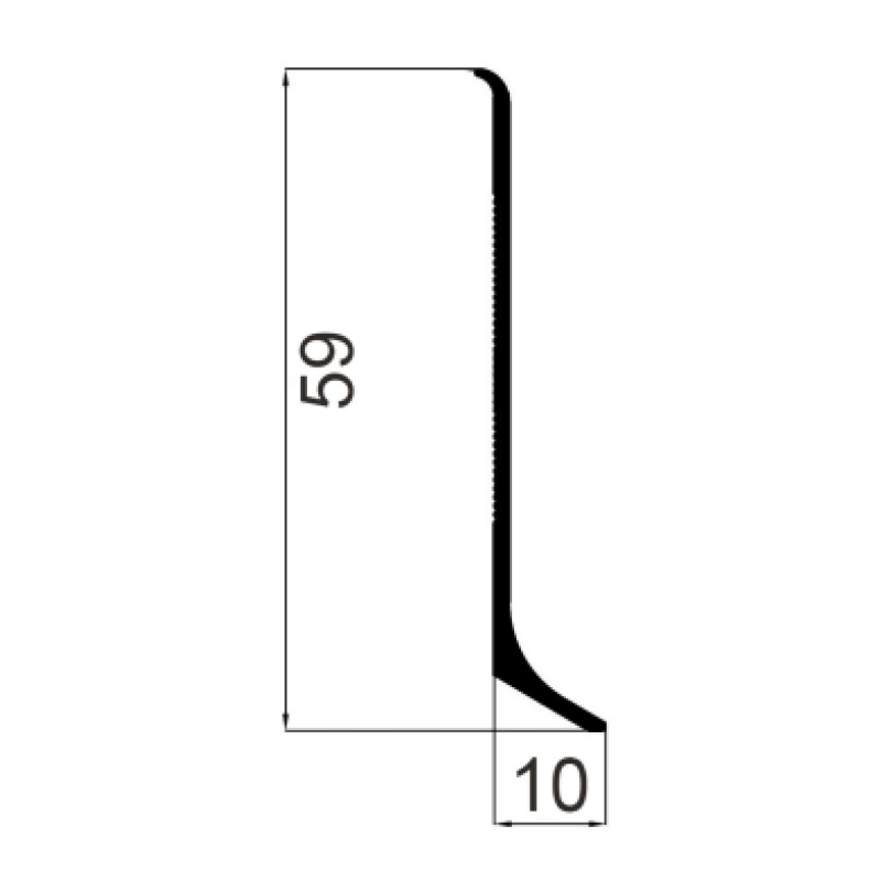 Плінтус алюмінієвий накладний  60 мм (срібло) 2,5 м