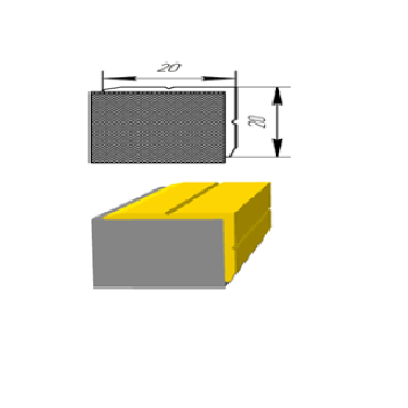 Кутовий алюмінієвий поріжок 20*20 мм довжина 2,70 Сіквоя